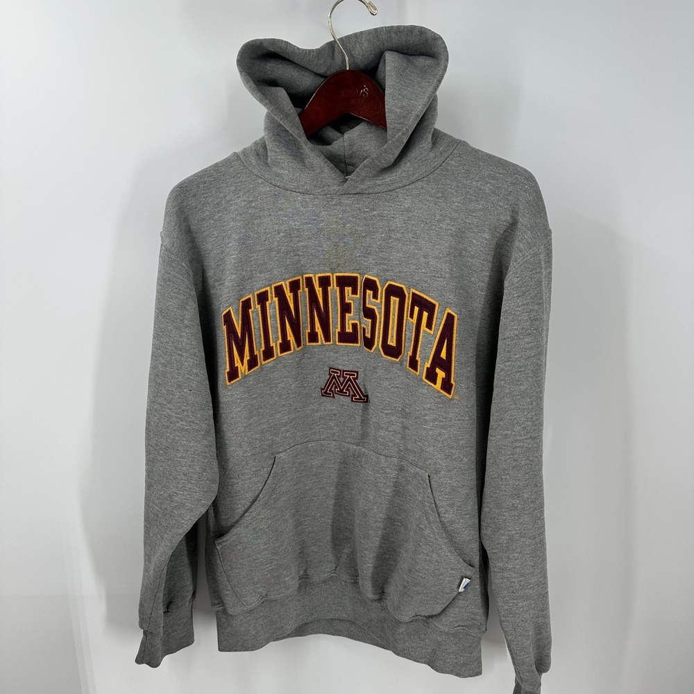 Vintage Russell Athletic Minnesota Golden Gophers Pullover Hoodie‎ Gray Size S